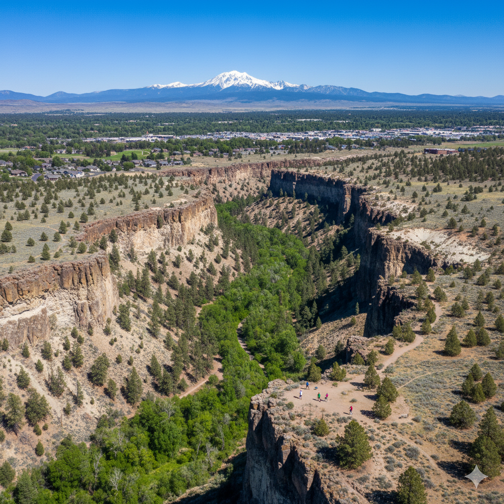 AI generated image of the Dry Canyon in Redmond, OR
